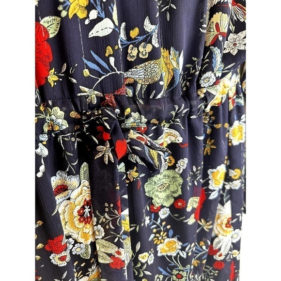 NWT Eva Franco (Anthropologie) Navy Floral Dress Size 6 - Picture 2 of 8